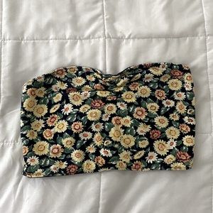 Reversible floral Cropped Tube Top